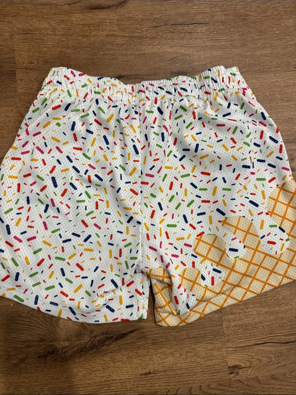 Baseball101 Men's White Ice Cream Sprinkle Athletic Shorts